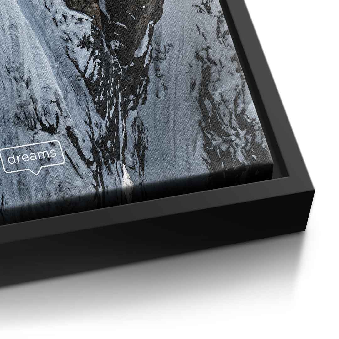 DOTCOMCANVAS Me & Dreams Leinwandbild – Detailaufnahme schwarzer Rahmen