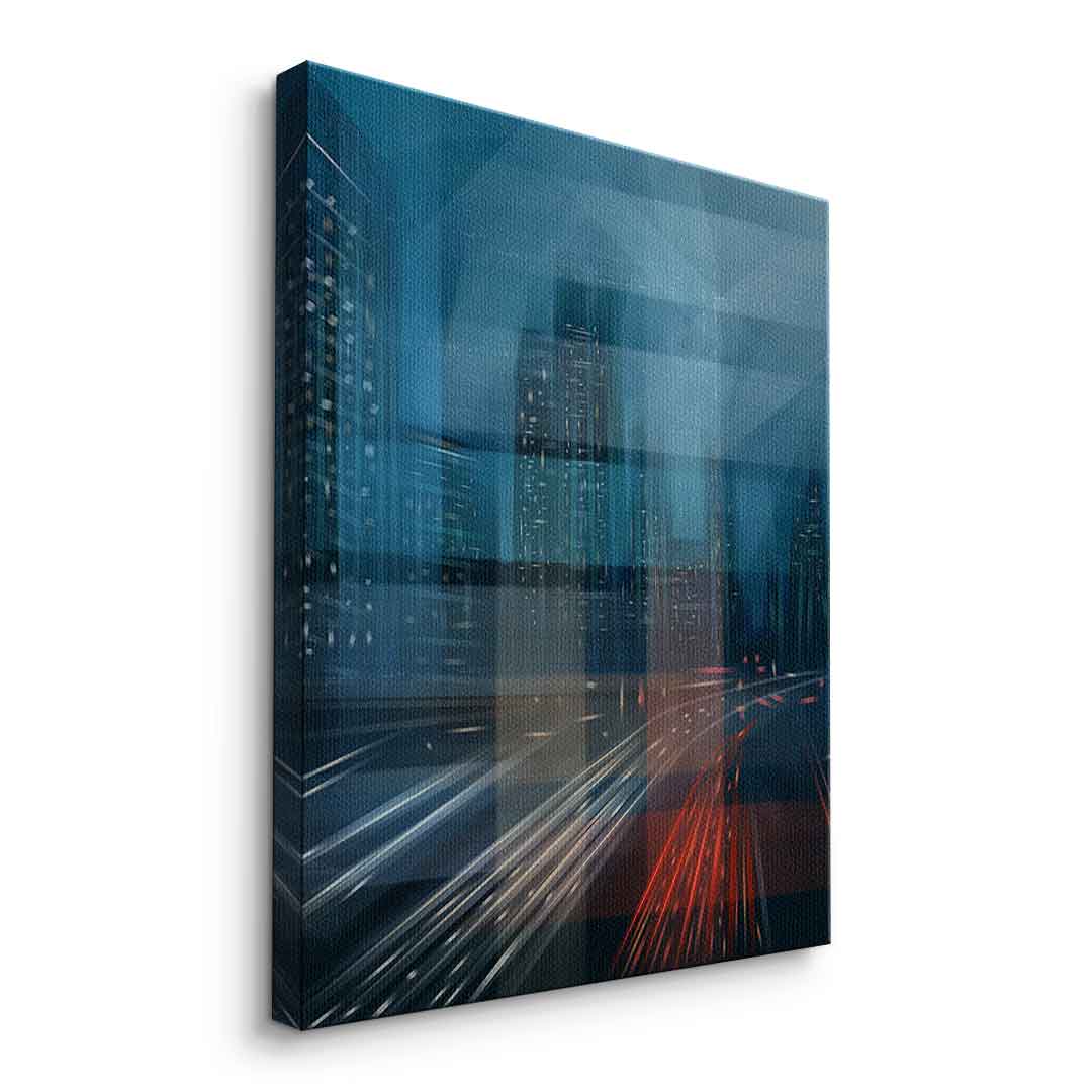 Night City with Speed - Leinwandbild Seite