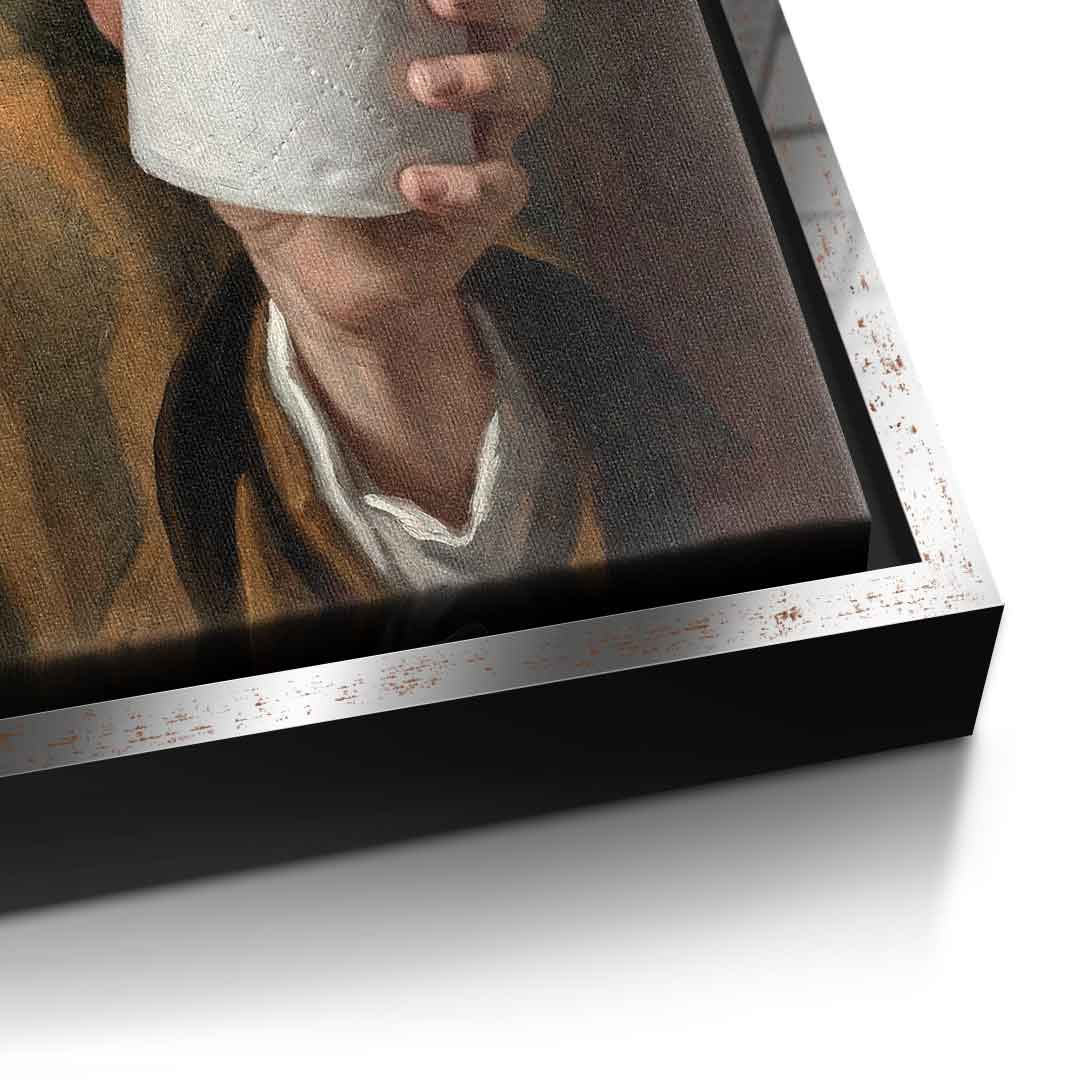 DOTCOMCANVAS Classic Painting for Toilett Leinwand Detail Silber Rahmen