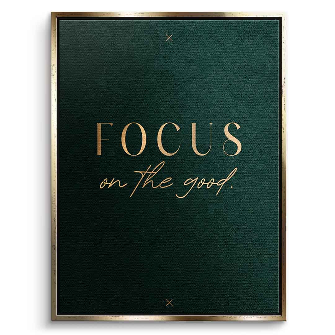 DOTCOMCANVAS FOCUS Leinwandbild – Frontansicht im goldenen Premium-Rahmen