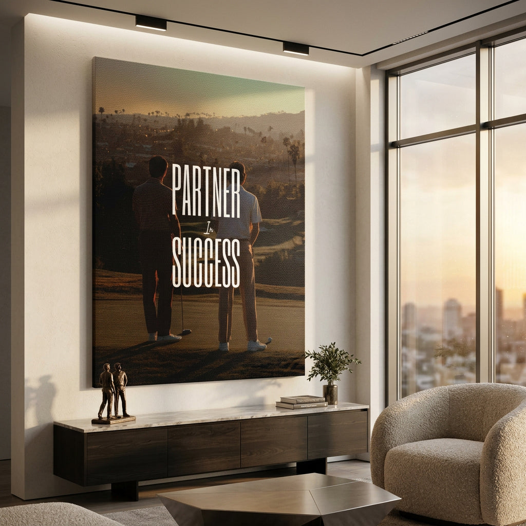 DOTCOMCANVAS Partner in Success Leinwandbild Raum Mockup