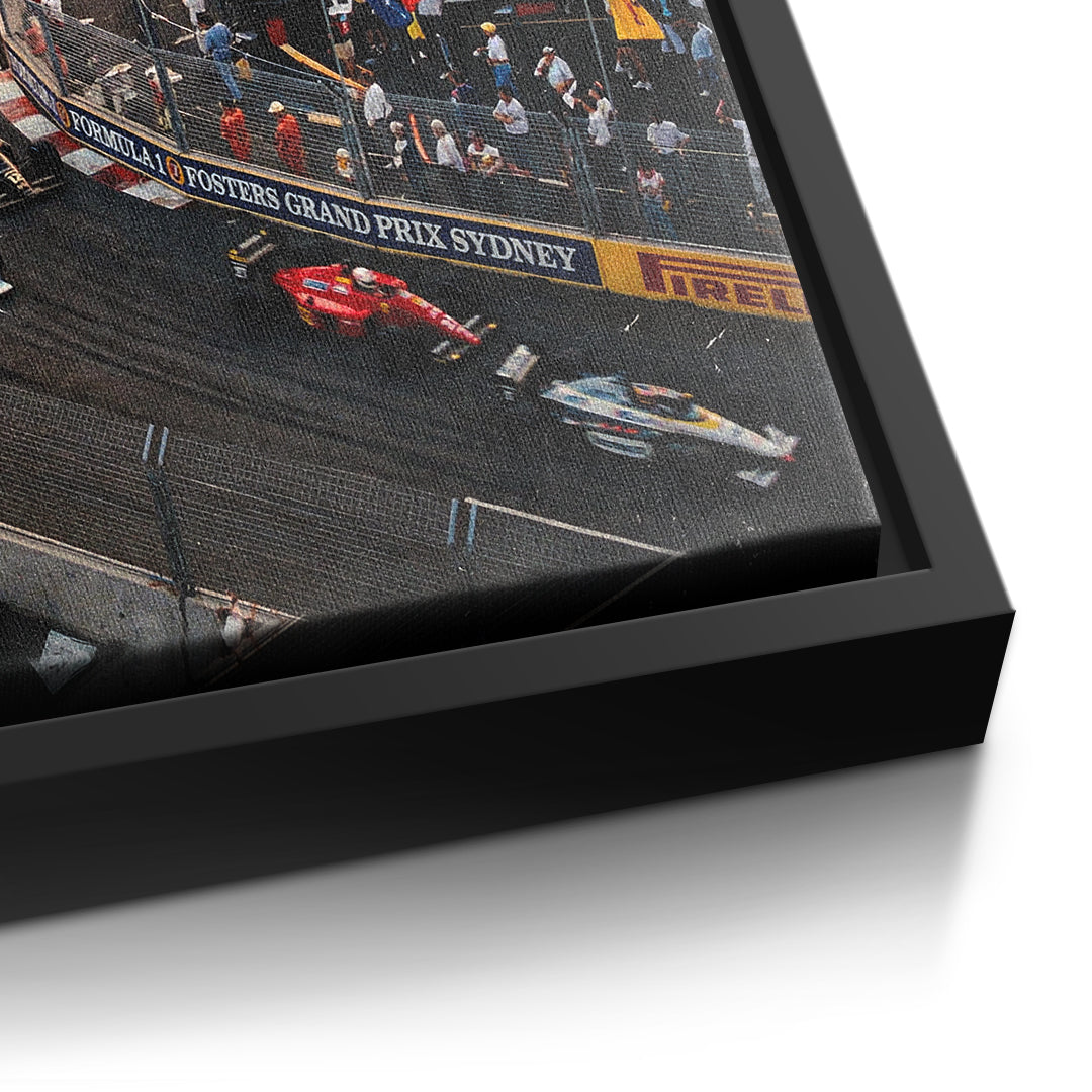Sydney F1 Leinwandbild – Detail schwarzer Rahmen