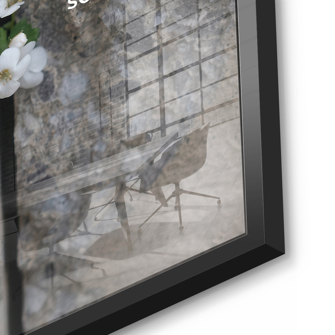 DOTCOMCANVAS Life finds a way Acrylglasbild Detailansicht schwarzer Rahmen