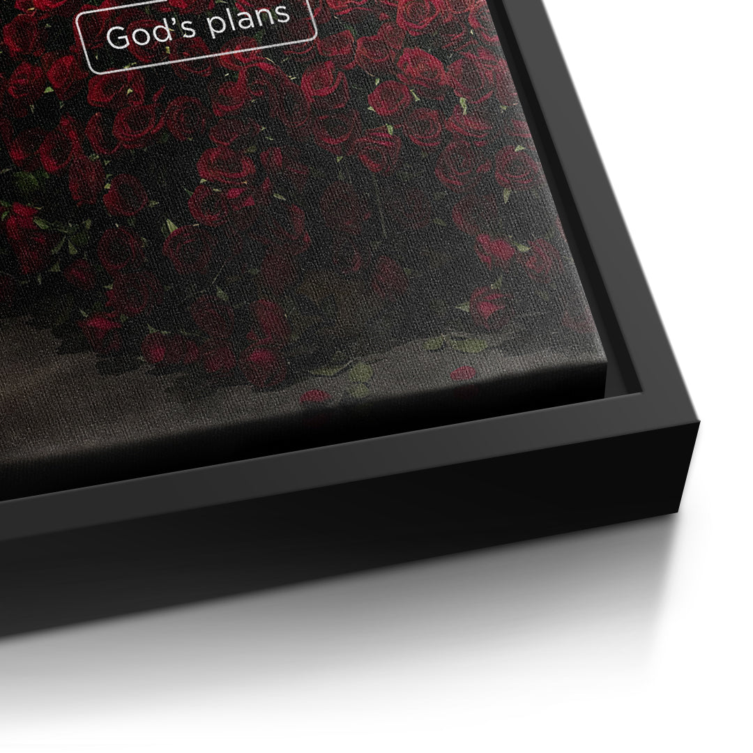 DOTCOMCANVAS Your Plans vs God's Plans Leinwandbild Detailansicht schwarzer Rahmen