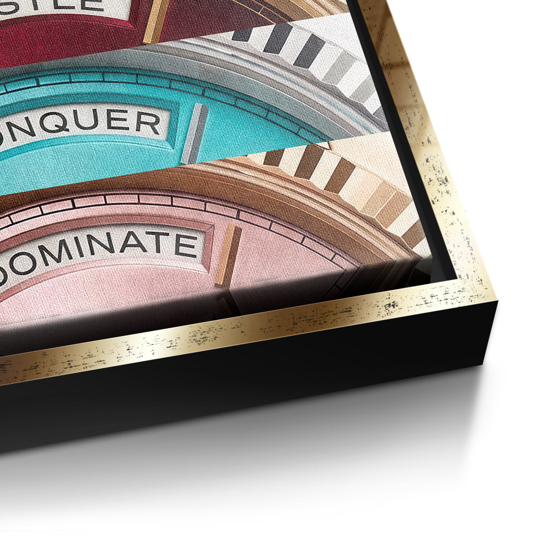 DOTCOMCANVAS Motivation Rolexs Leinwandbild Detailansicht goldener Rahmen