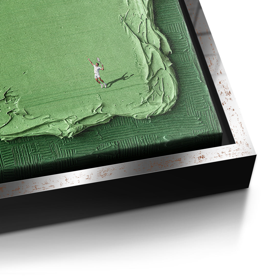 DOTCOMCANVAS Play Tennis Leinwandbild Detailansicht mit Silberrahmen