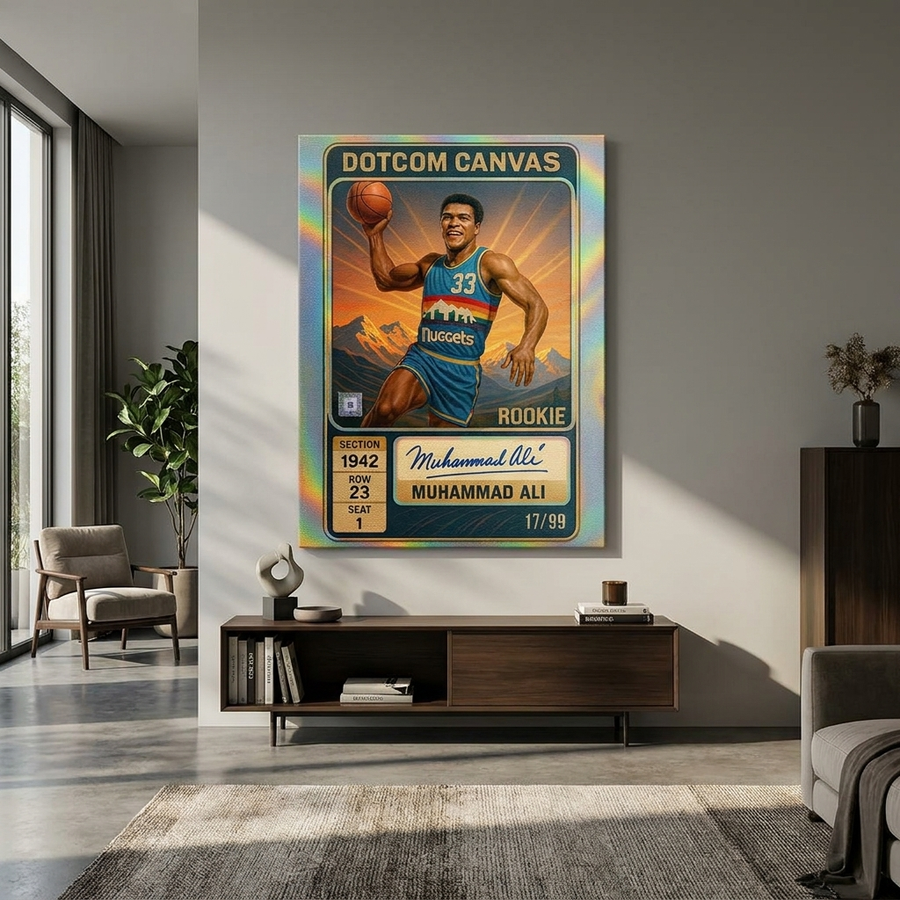 Muhammad Ali Basketball Card Raum Mockup
