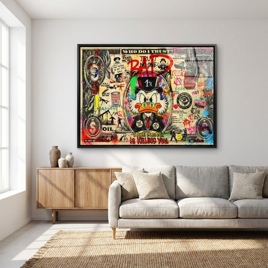 THE FUTURE IS NOT FOR SALE - Acrylglasbild Raum Mockup