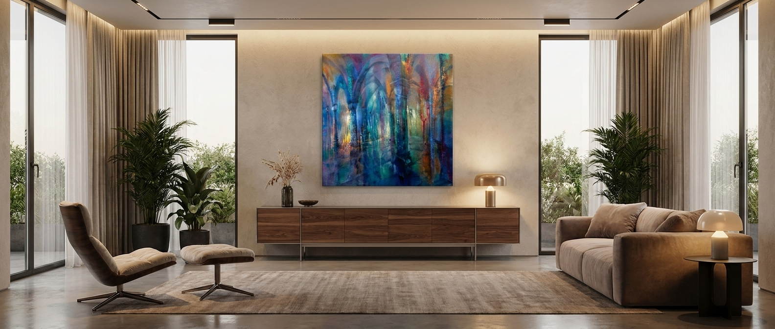 DOTCOMCANVAS Hypostyle hall Leinwandbild Banner