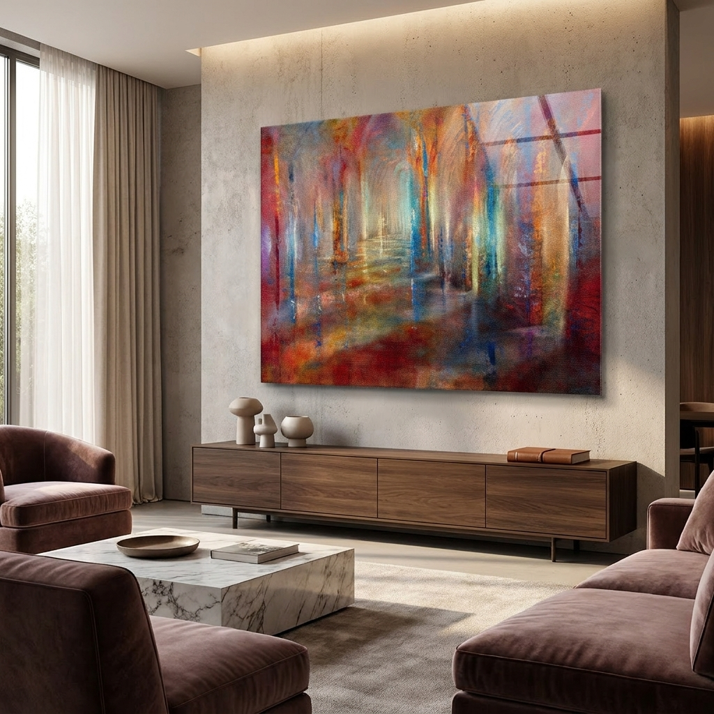 DOTCOMCANVAS Echoes of Golden Light Acrylglas Room