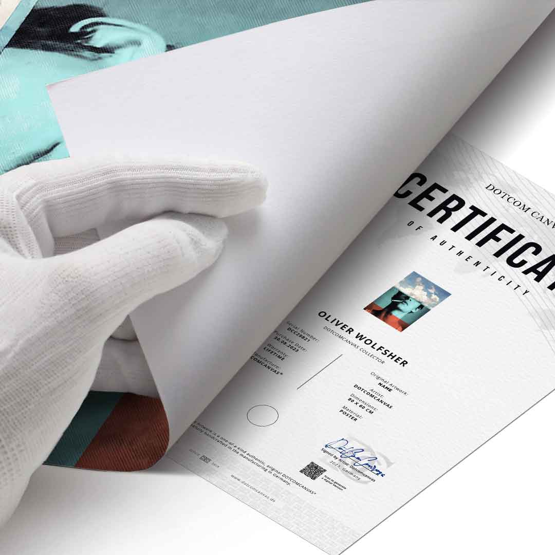 DOTCOMCANVAS® Four layers Poster – Echtheitszertifikat