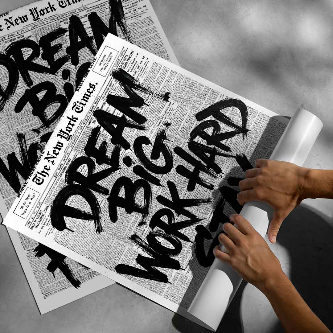 DOTCOMCANVAS Dream big work hard stay focused Poster gerollt