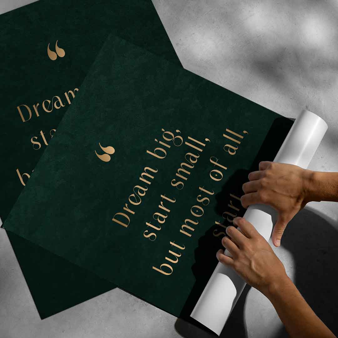 DOTCOMCANVAS Dream Big Poster aufgerollt