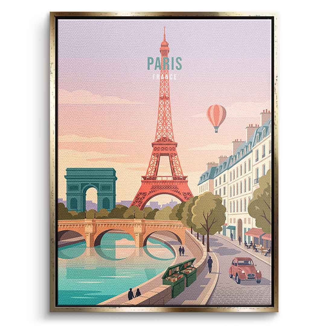 DOTCOMCANVAS Paris Leinwandbild Seitenansicht silber