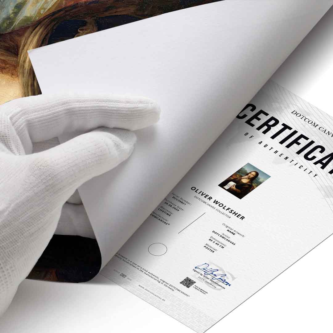 DOTCOMCANVAS Mona Lisa 1 for Toilett Poster Echtheitszertifikat