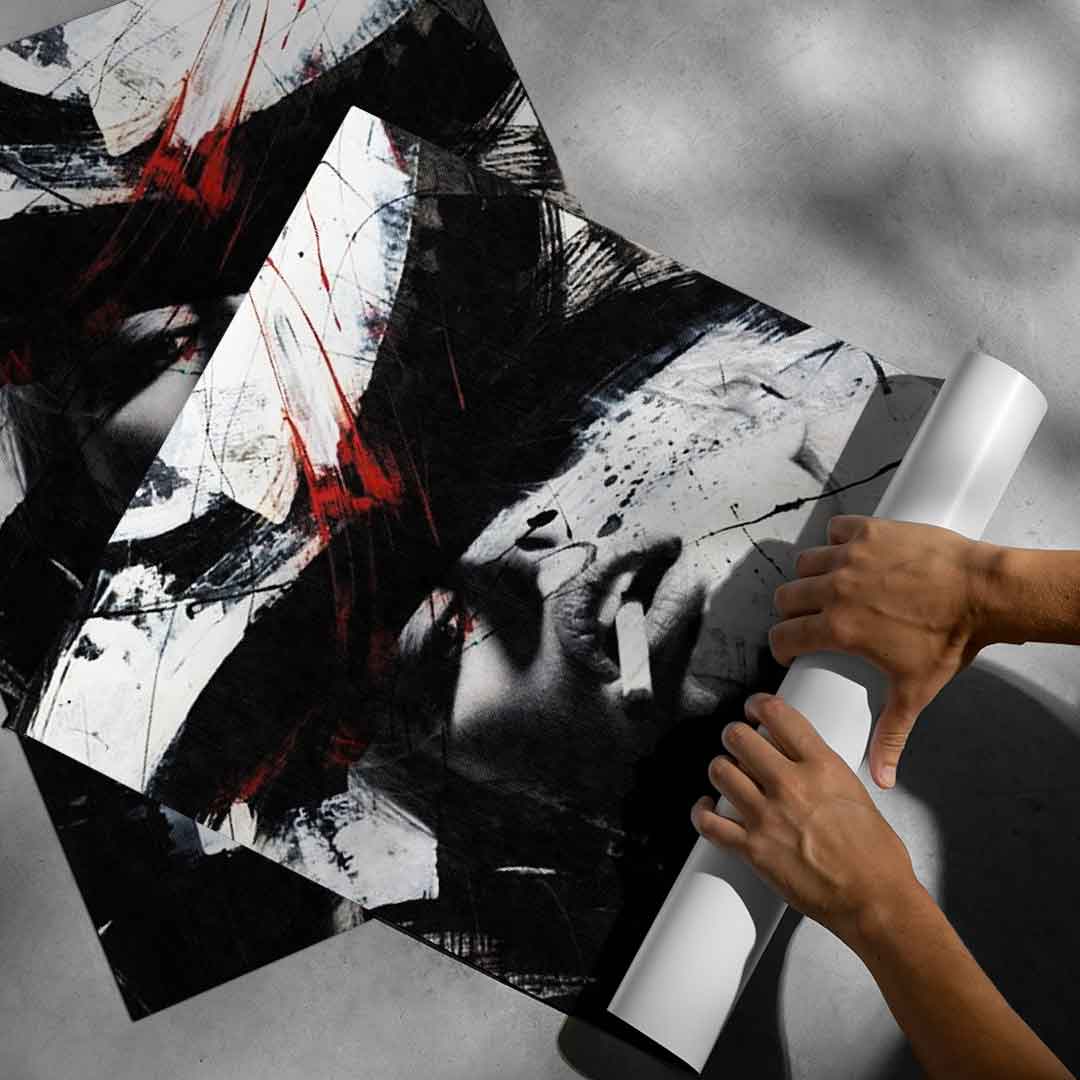 DOTCOMCANVAS® Abstract obsession Poster – Roll-up-Aufsteller
