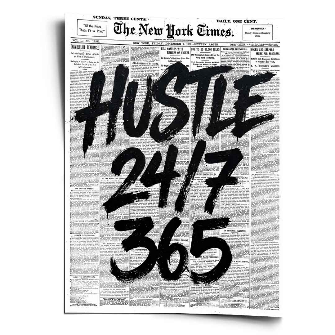 DOTCOMCANVAS Hustle 24/7 Poster Vorderseite
