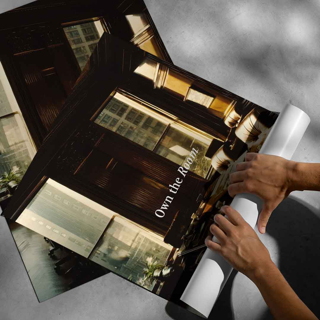 DOTCOMCANVAS Own the Room Poster gerollt