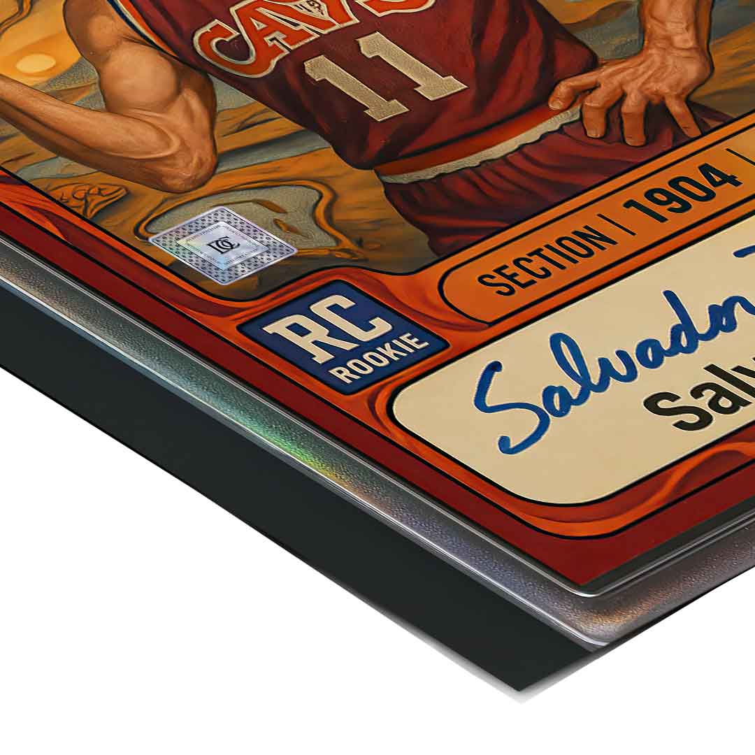 DOTCOMCANVAS® Salvador Dali Basketball Card Poster – Eckdetail