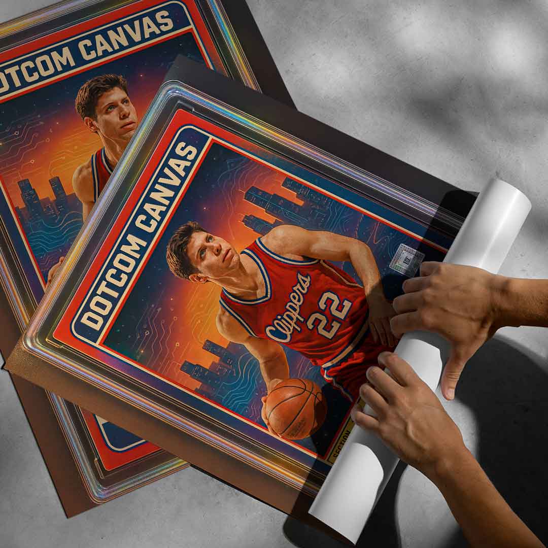 DOTCOMCANVAS Sam Altman Basketball Card Poster aufgerolltes Poster