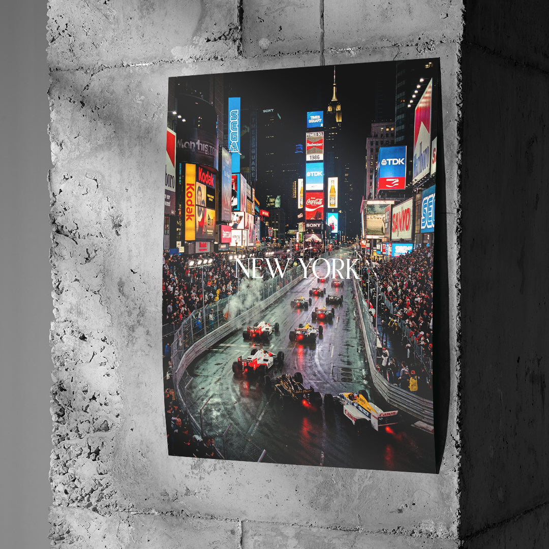 DOTCOMCANVAS New York F1 Poster Betonwand Mockup