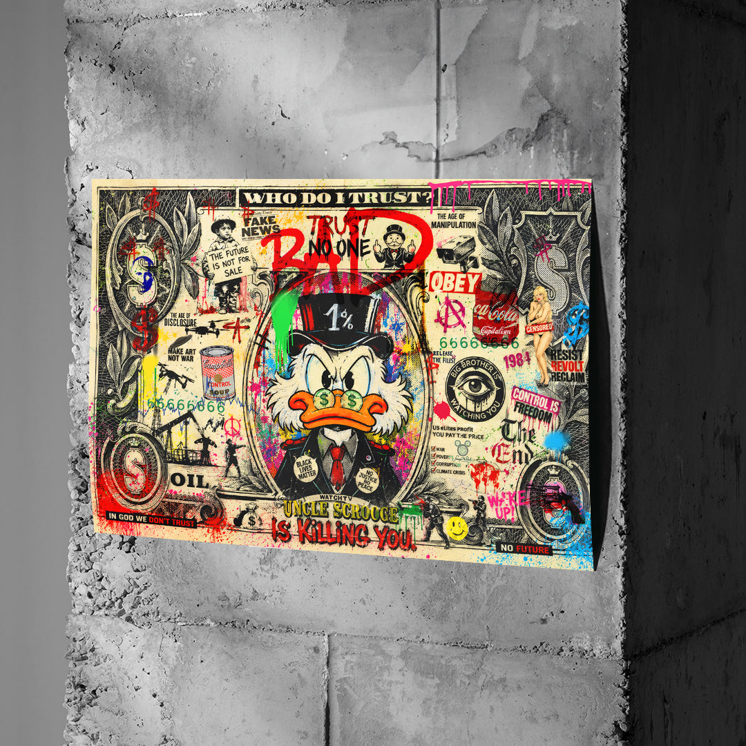 THE FUTURE IS NOT FOR SALE Poster an Betonwand