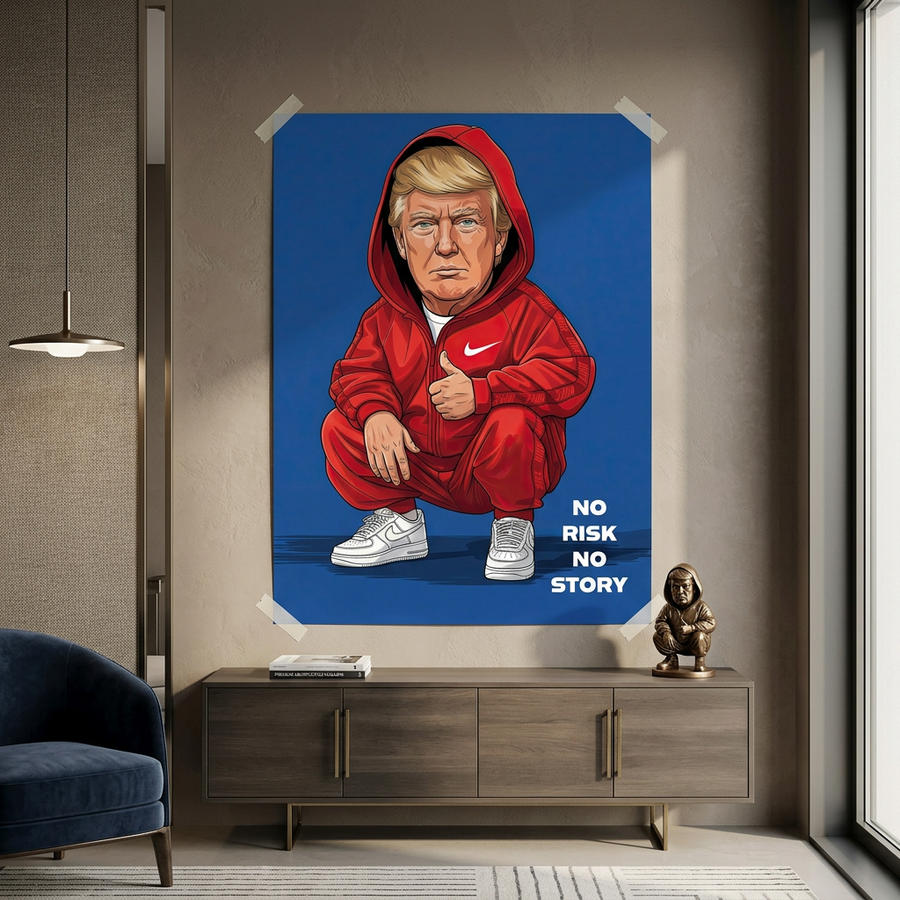 DOTCOMCANVAS Trump Swag Poster Wohnraum Ambiente