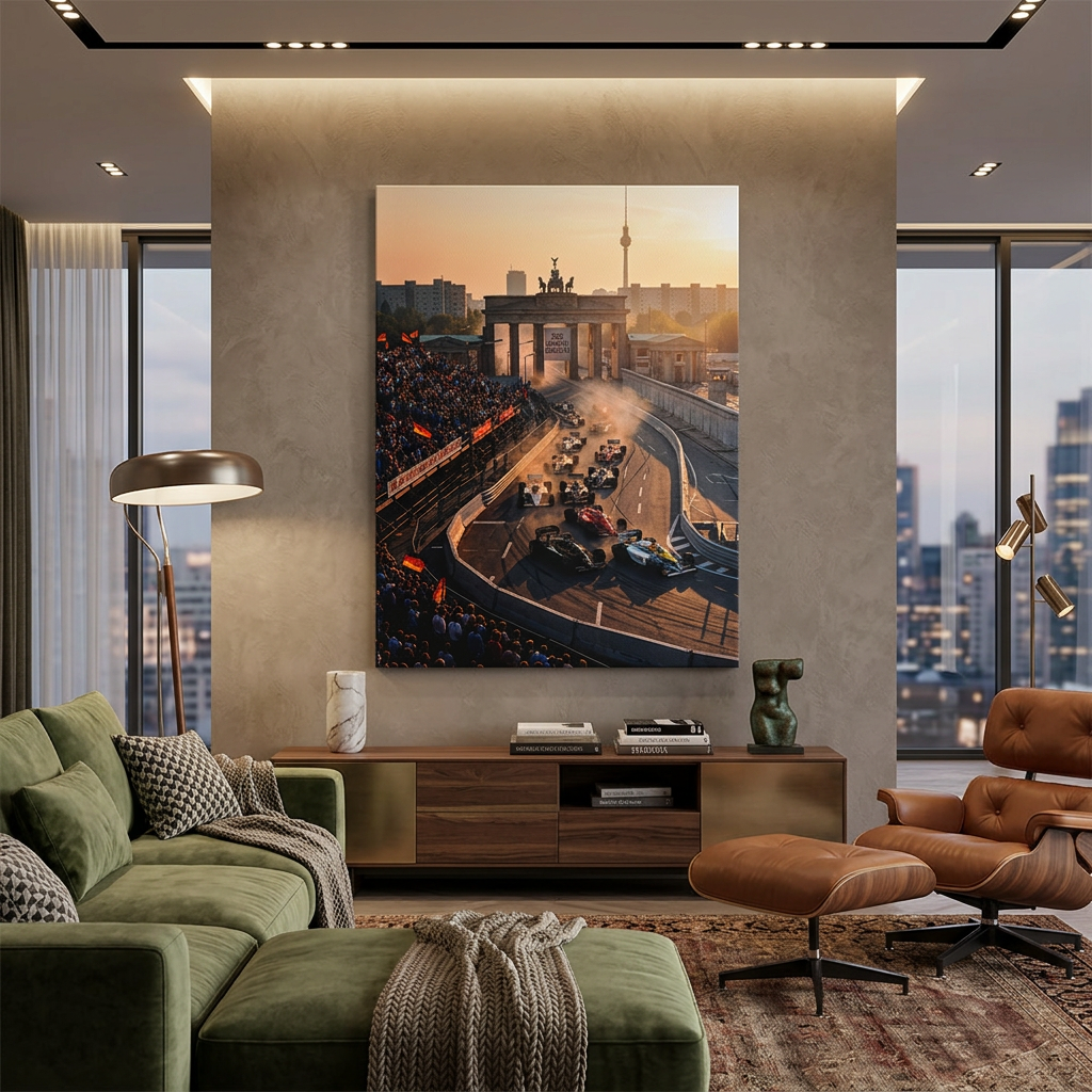 DOTCOMCANVAS Berlin F1 Leinwandbild Raumansicht Wohnambiente
