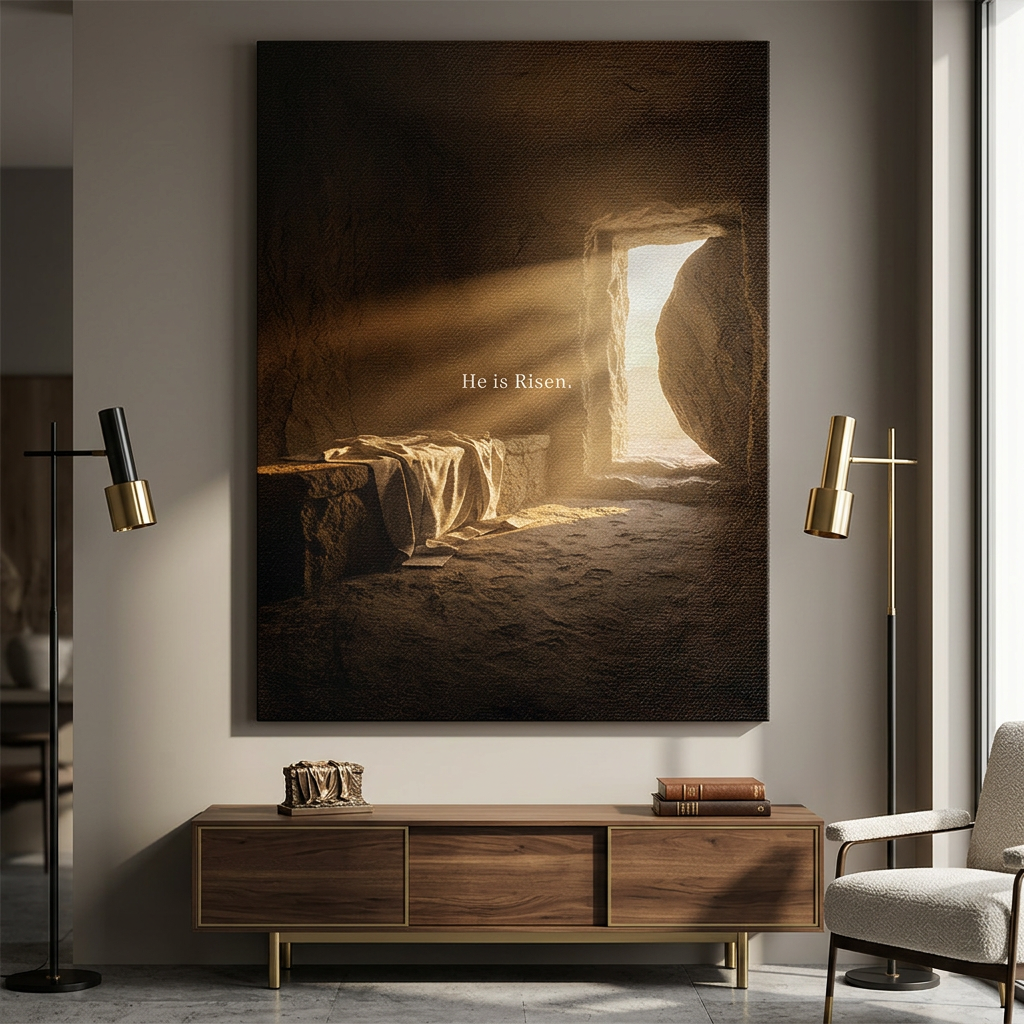 He is Risen Wohnzimmer Interior