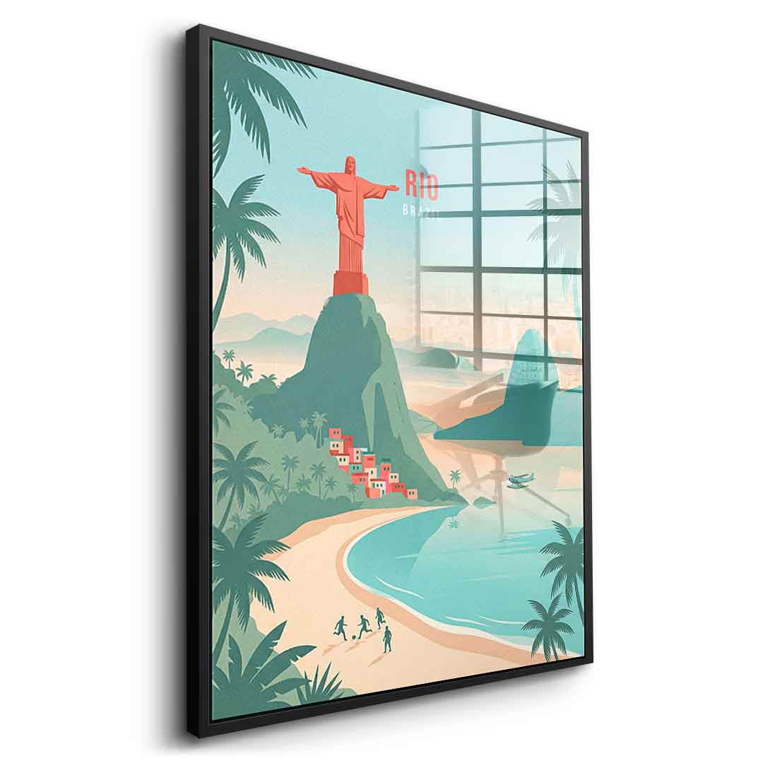 DOTCOMCANVAS Rio Acrylglasbild Seitenansicht schwarz