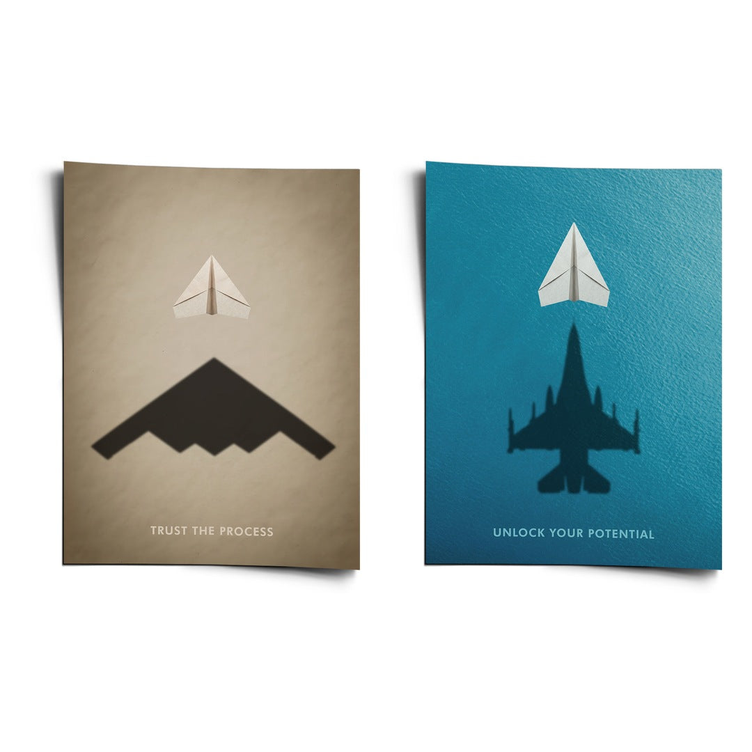 2er Set Poster – Trust the Process & Unlock Your Potential