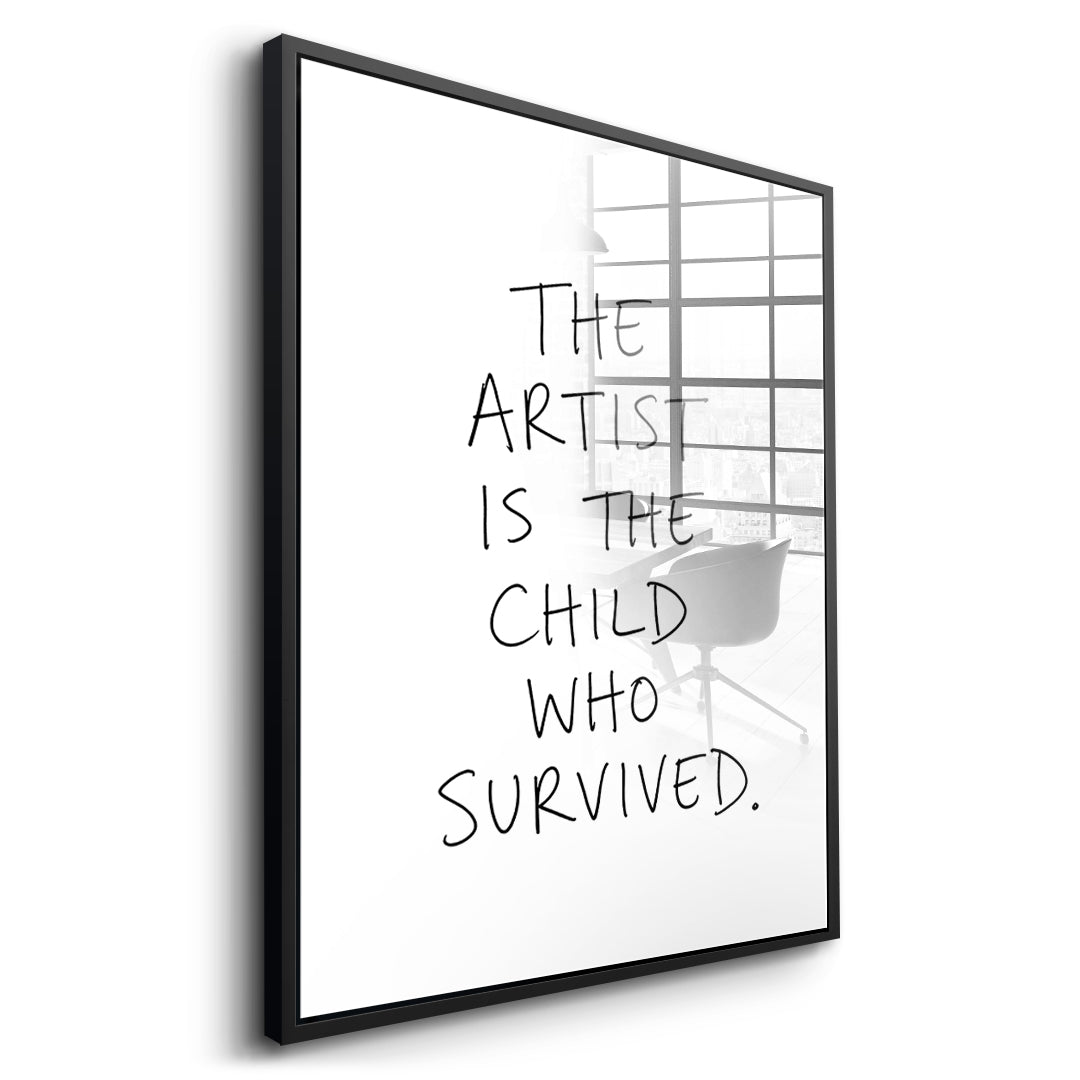 DOTCOMCANVAS Survived Acrylglasbild Seitenansicht schwarzer Rahmen