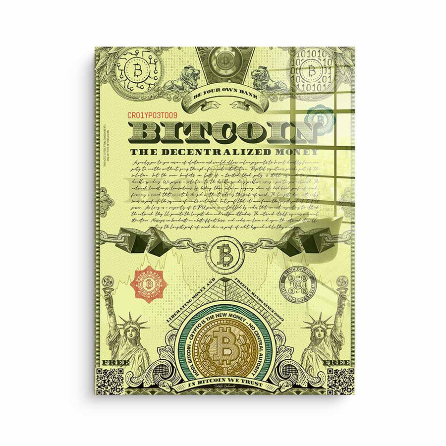 Bitcoin is the New Money - acrylic glass – front