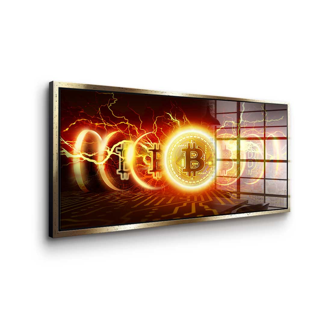 Bitcoin Fire Explosion - Acrylglas