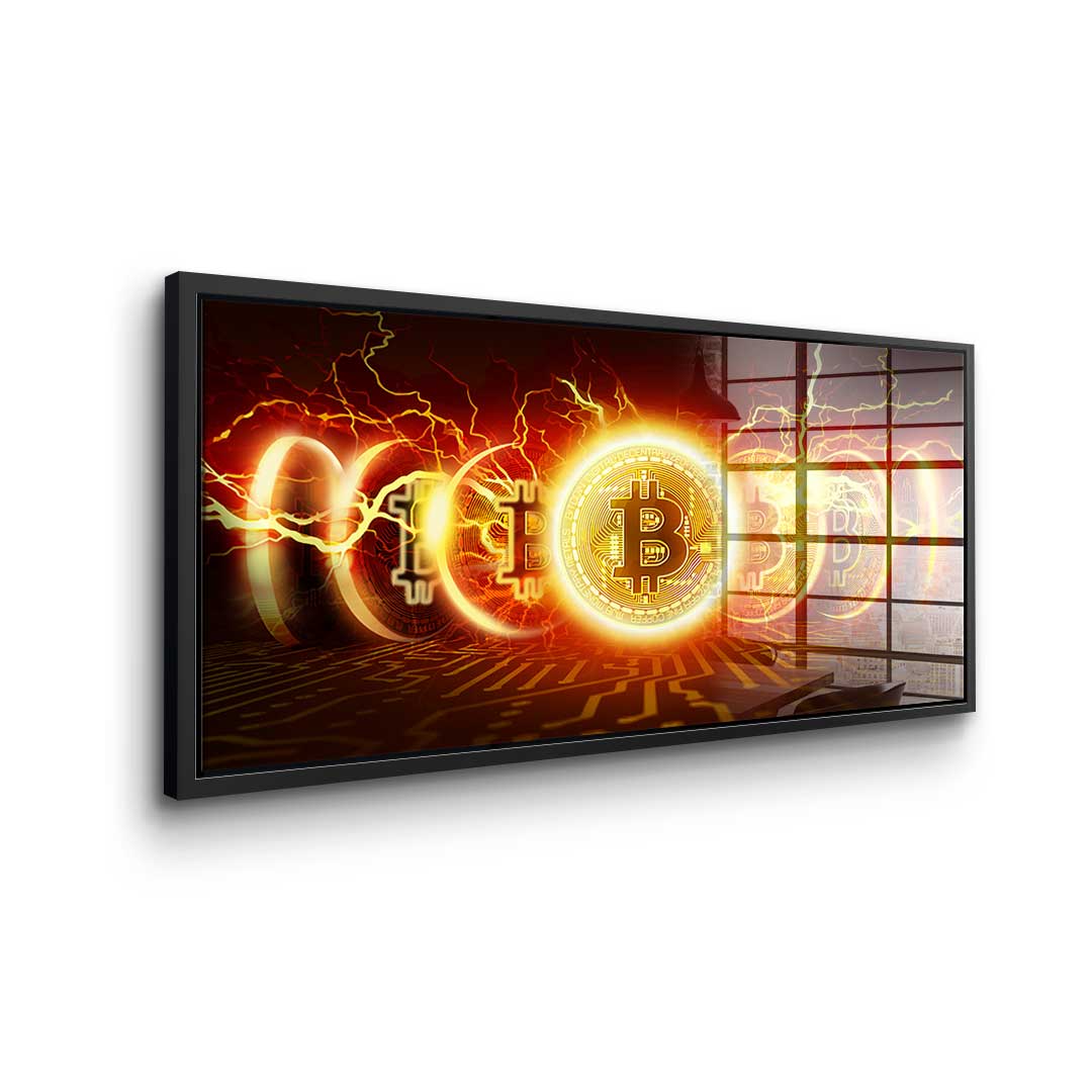 Bitcoin Fire Explosion - Acrylglas