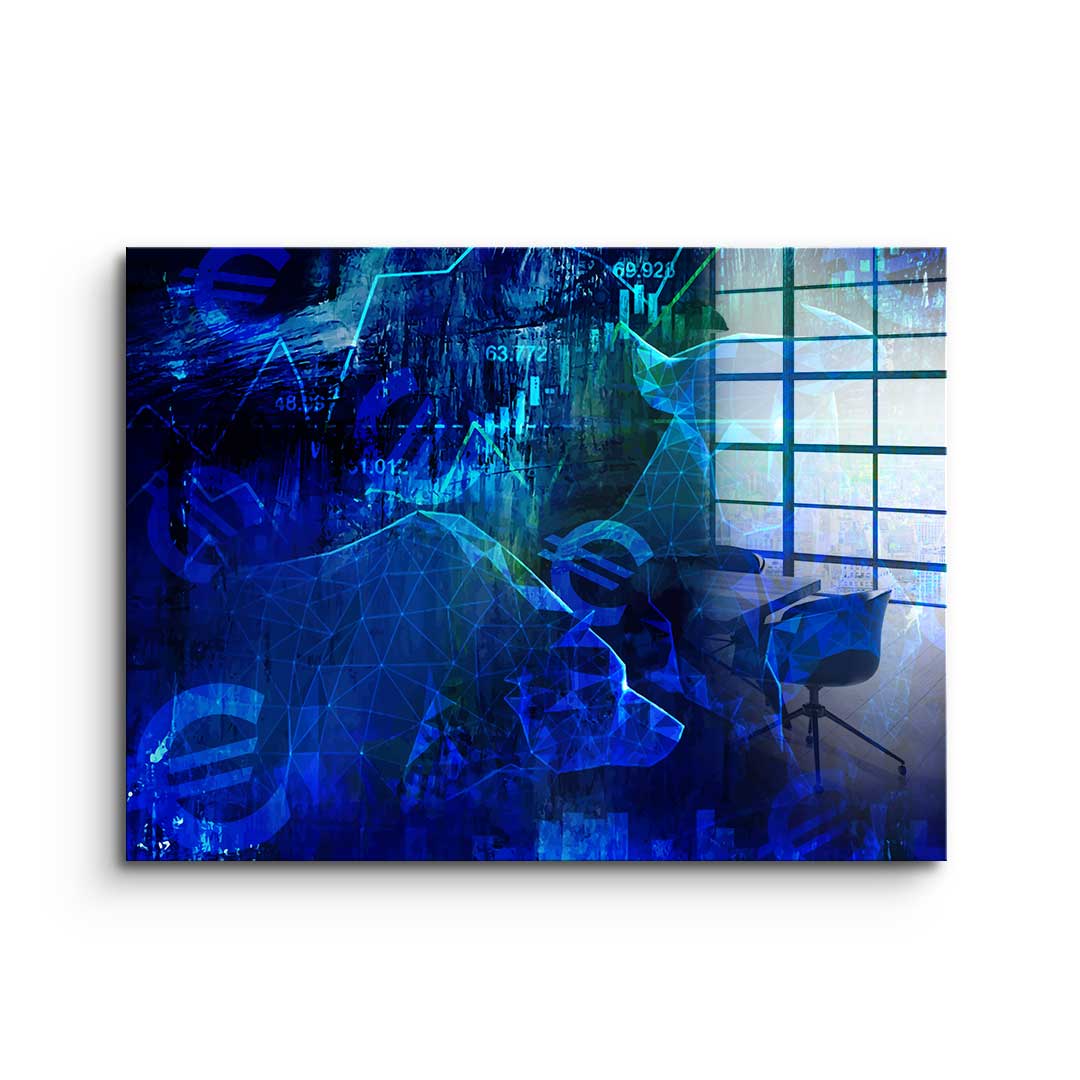 Blue Stock Market - Acrylglas