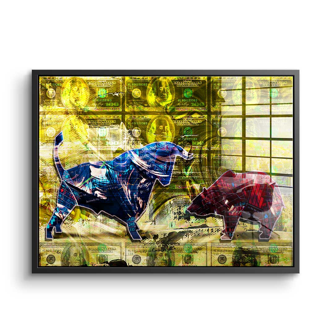 Bull vs. Bear - Acrylglas