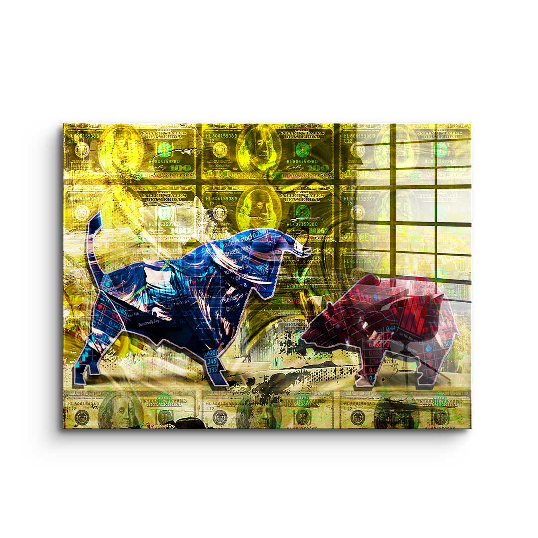 Bull vs. Bear - Acrylglas