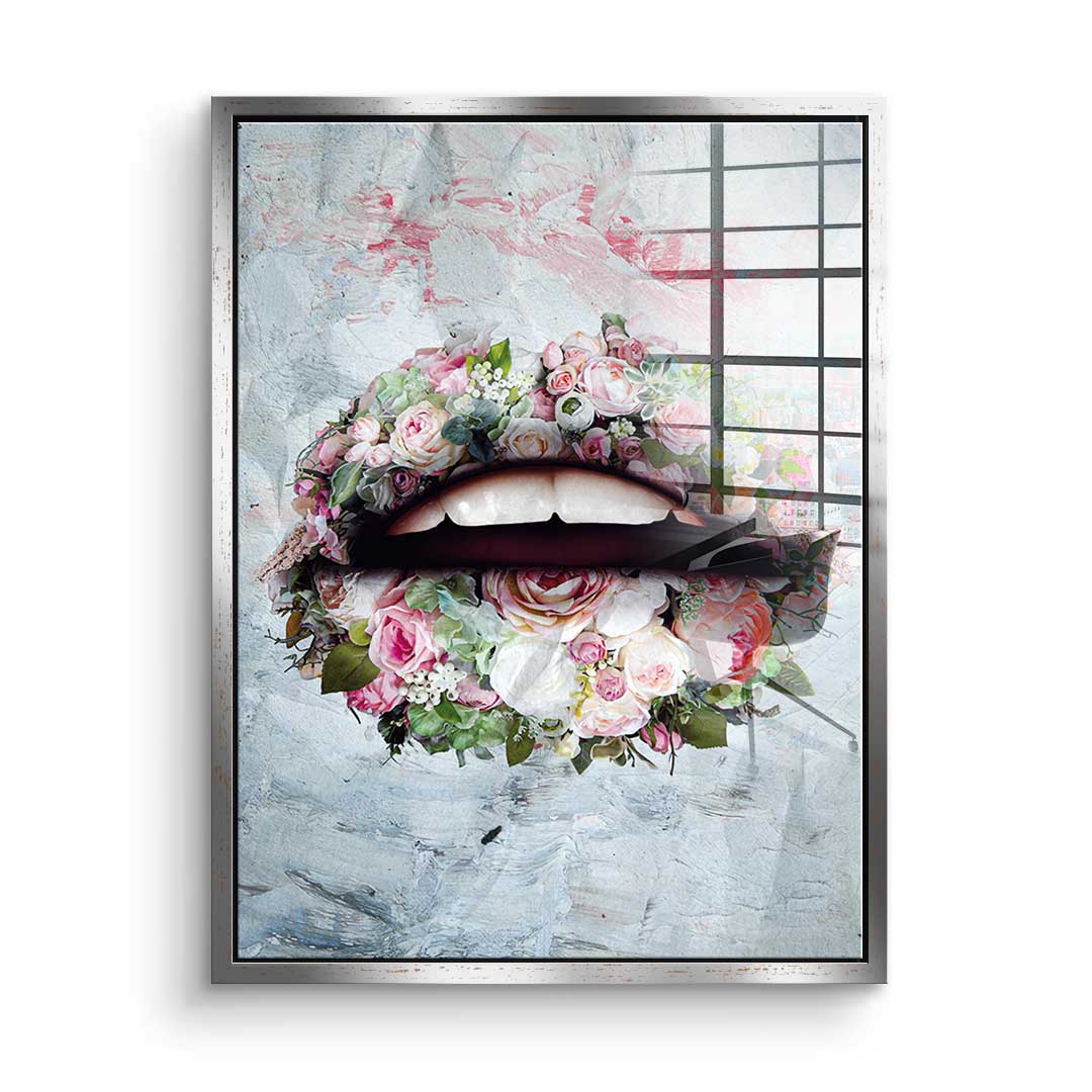 Lips &amp; Flowers - Acrylic glass