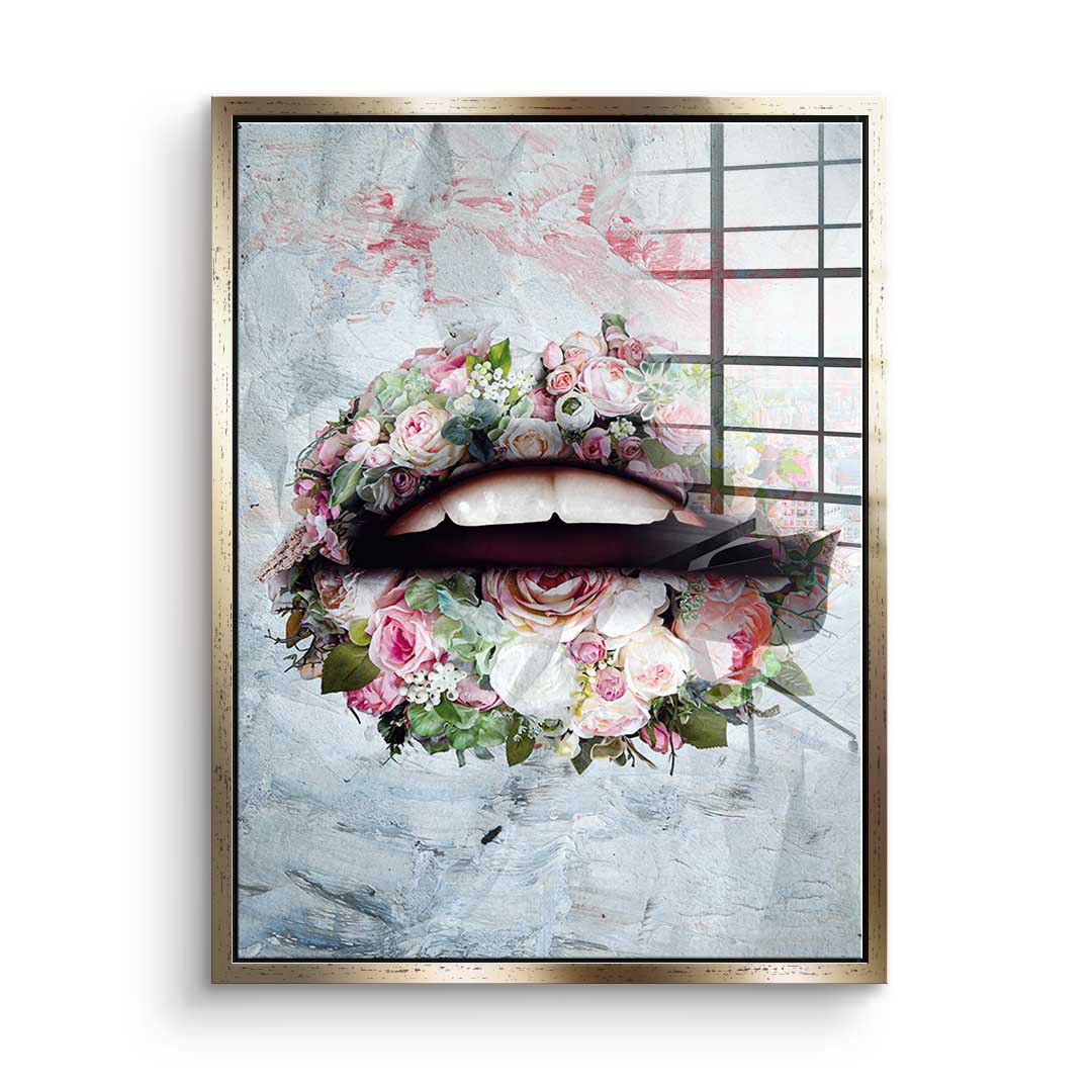 Lips &amp; Flowers - Acrylic glass