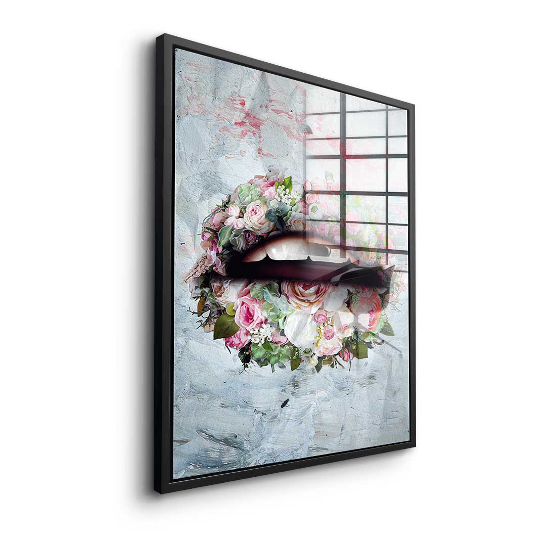 Lips &amp; Flowers - Acrylic glass