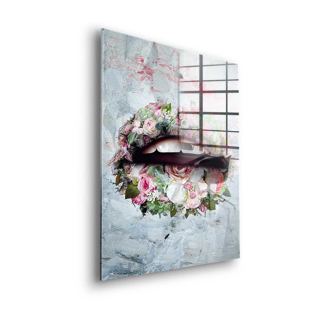 Lips &amp; Flowers - Acrylic glass