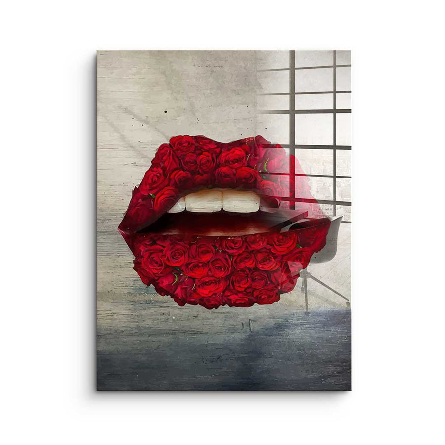 Lippen X Rosen - Acrylglas