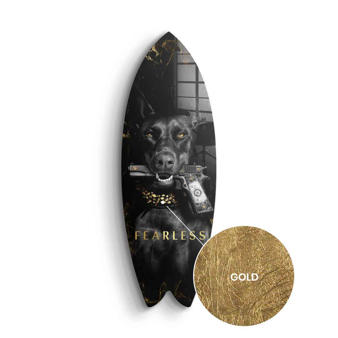 Surfboard Luxury Dog — Złoty liść