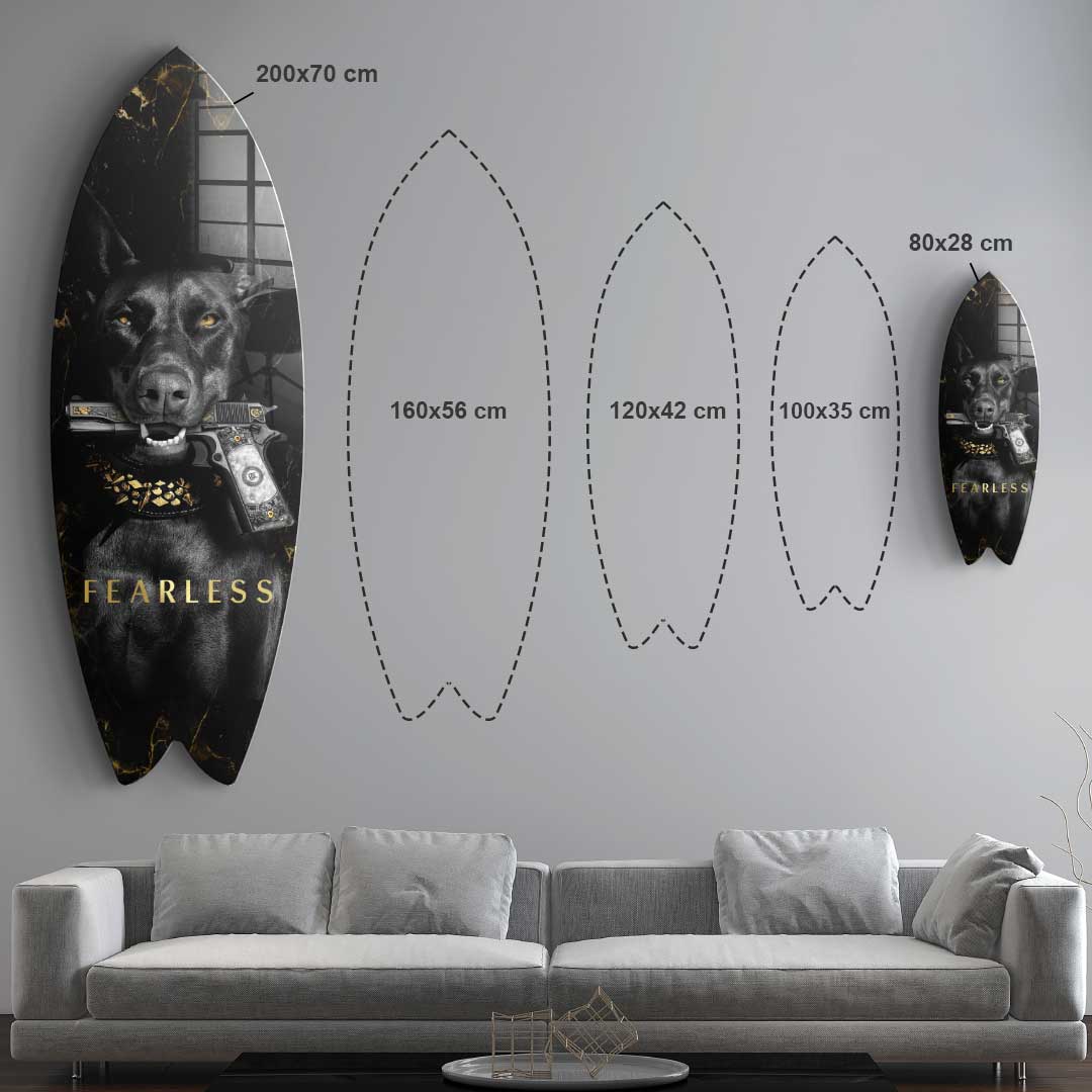 Surfboard Luxury Dog — Złoty liść