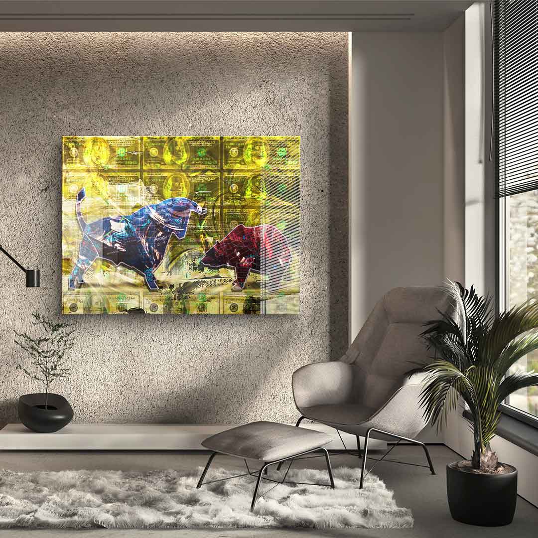 Bull vs. Bear - Acrylglas