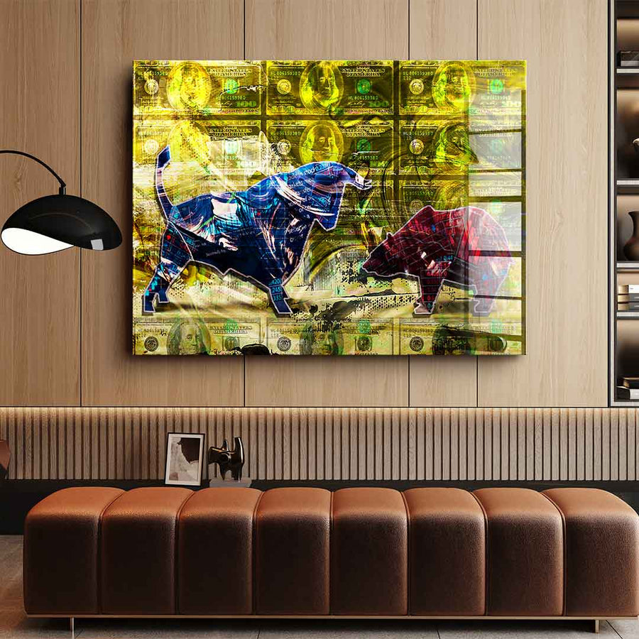 Bull vs. Bear - Acrylglas