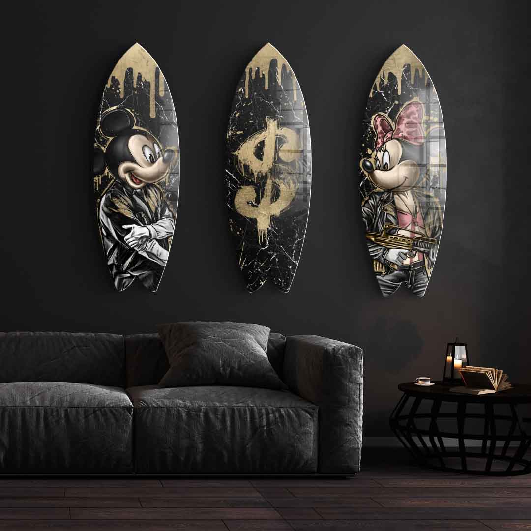 Surfboard Gangster Card Bundle - złoto płatkowe 3x